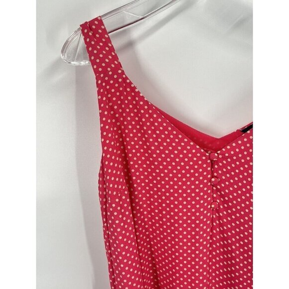 Joules Pink Polka Dot Midi Shift Dress Belted Sz US 10 UK 14 Pocket - Picture 2 of 6